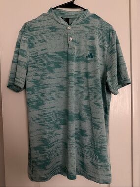 adidas Men’s Teal Heather Short-Sleeve Polo Shirt